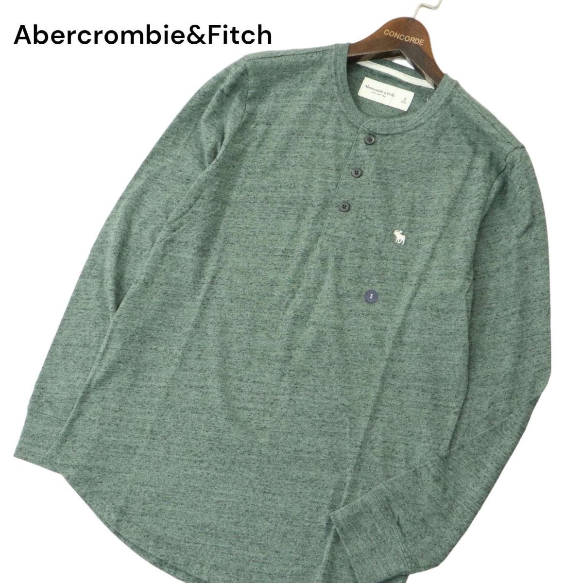 [ new goods unused ] Abercrombie&Fitch Abercrombie & Fitch embroidery long sleeve Henley neckline cut and sewn T-shirt Sz.S men's A4T01121_2#F