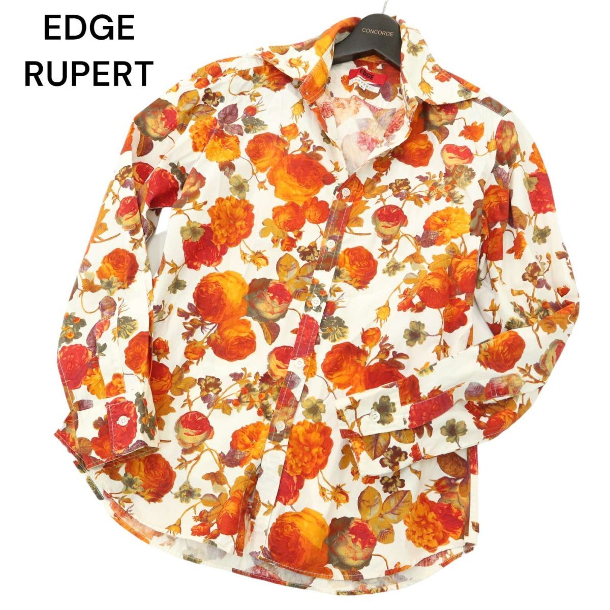 EDGE RUPERT ルパート 通年 花柄 フラワー 総柄★ 長袖 シャツ Sz.L メンズ 日本製 A4T01379_2#Cの画像1