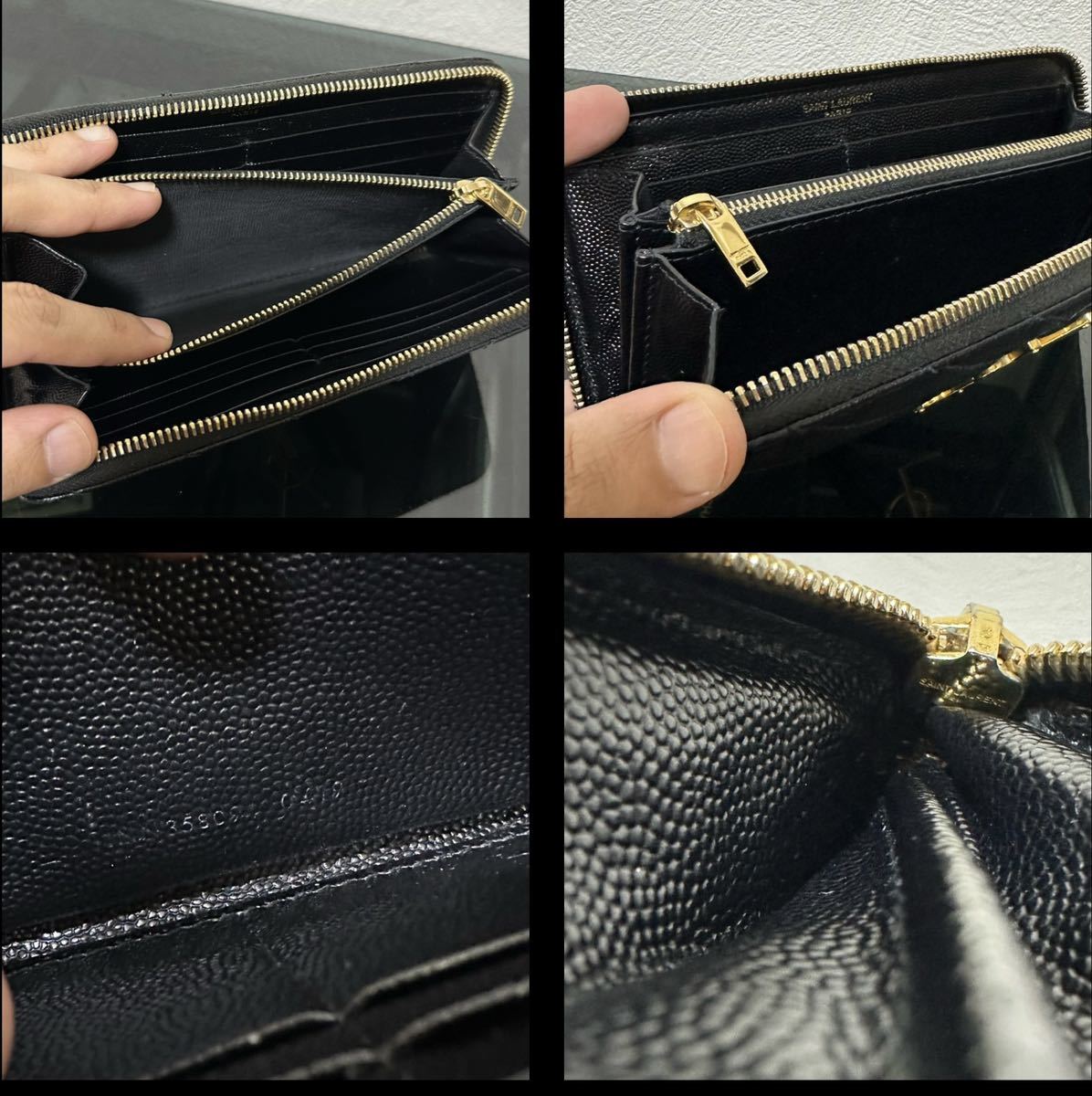 SAINT LAURENT サンローラン358094 BOW01モノグラム長財布_画像9