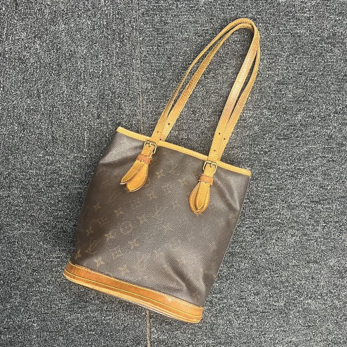 ★1円スタート★LOUIS VUITTON ルイヴィトン モノグラム バケットPM M42238シリアルDK0191プチバケット ショルダーバッグ ベタ無し