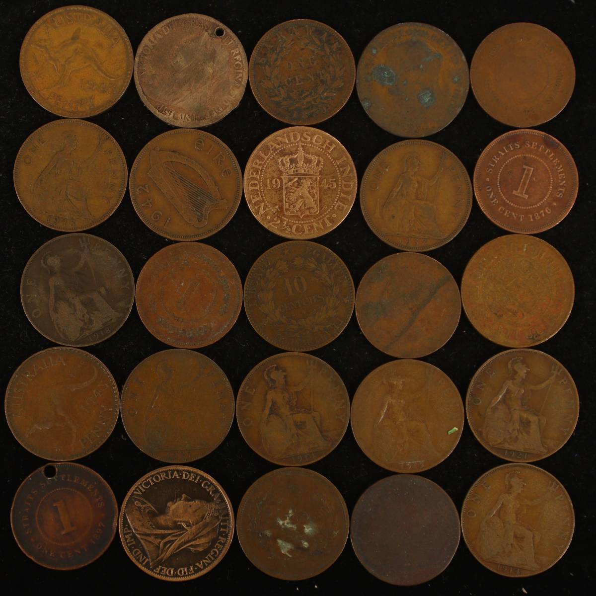 外国コイン 大型銅貨 1791~1945年 100枚 まとめて おまとめ 大量 海外コイン 香港 帝政 古銭 コイン 硬貨_画像4