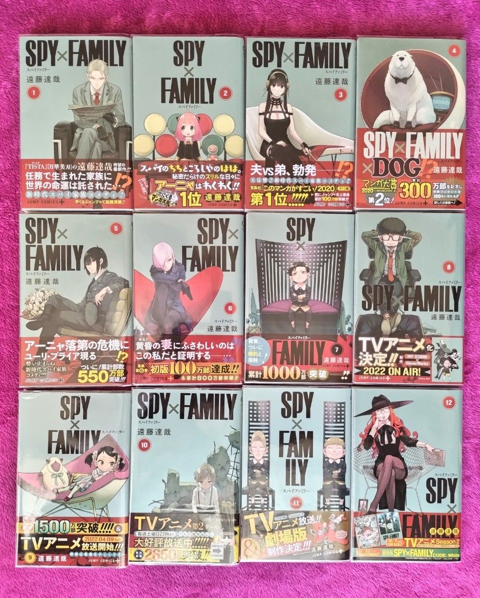 SPY× FAMILY 全巻初版 帯付き 冊子 ジャンパラ 特典付き 透明ブックカバー付き 遠藤達哉 スパイファミリー