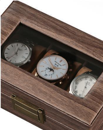 【新品】腕時計ケース　３本　ガラス　時計ケース　おしゃれケース　時計収納　ブラウン_画像6