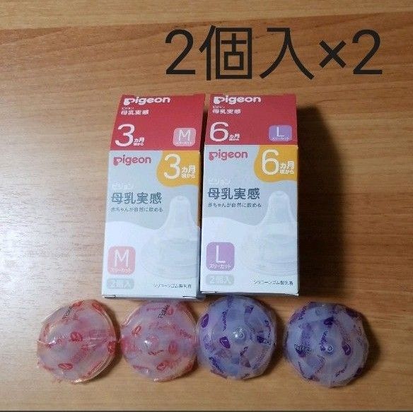 母乳実感乳首2個入　M、Lサイズ各1