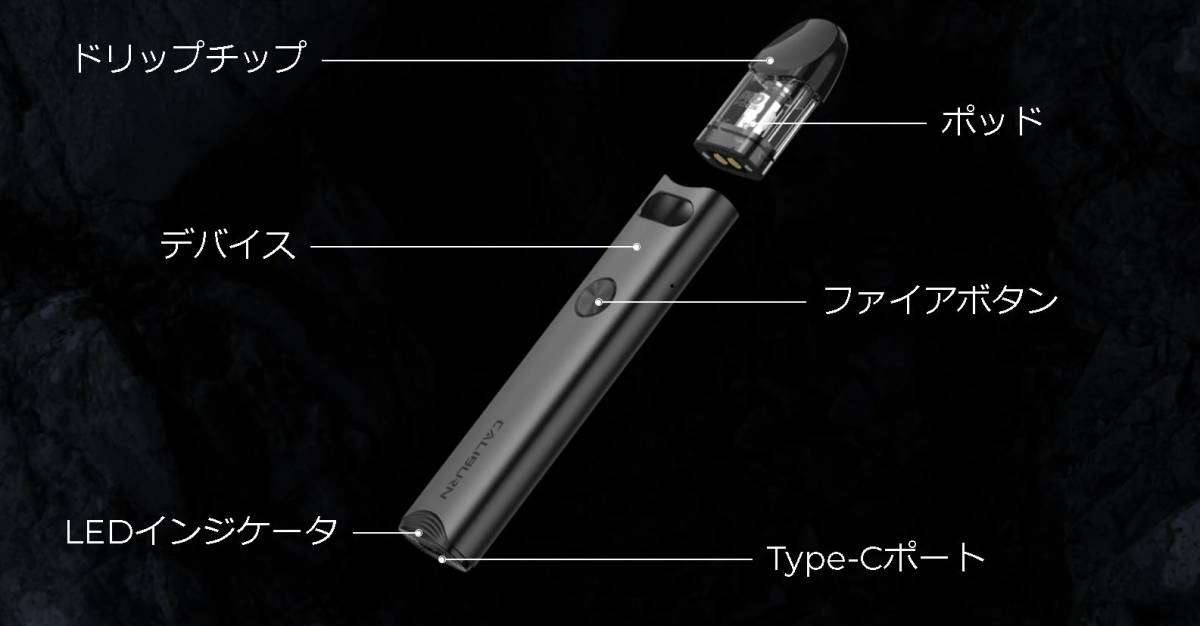 新品 Uwell Caliburn A3 Pod レッド＋交換用ポッドカートリッジ4個入り カリバーン ユーウェル ポッド　電子タバコ　Vape　ベイプ_画像3