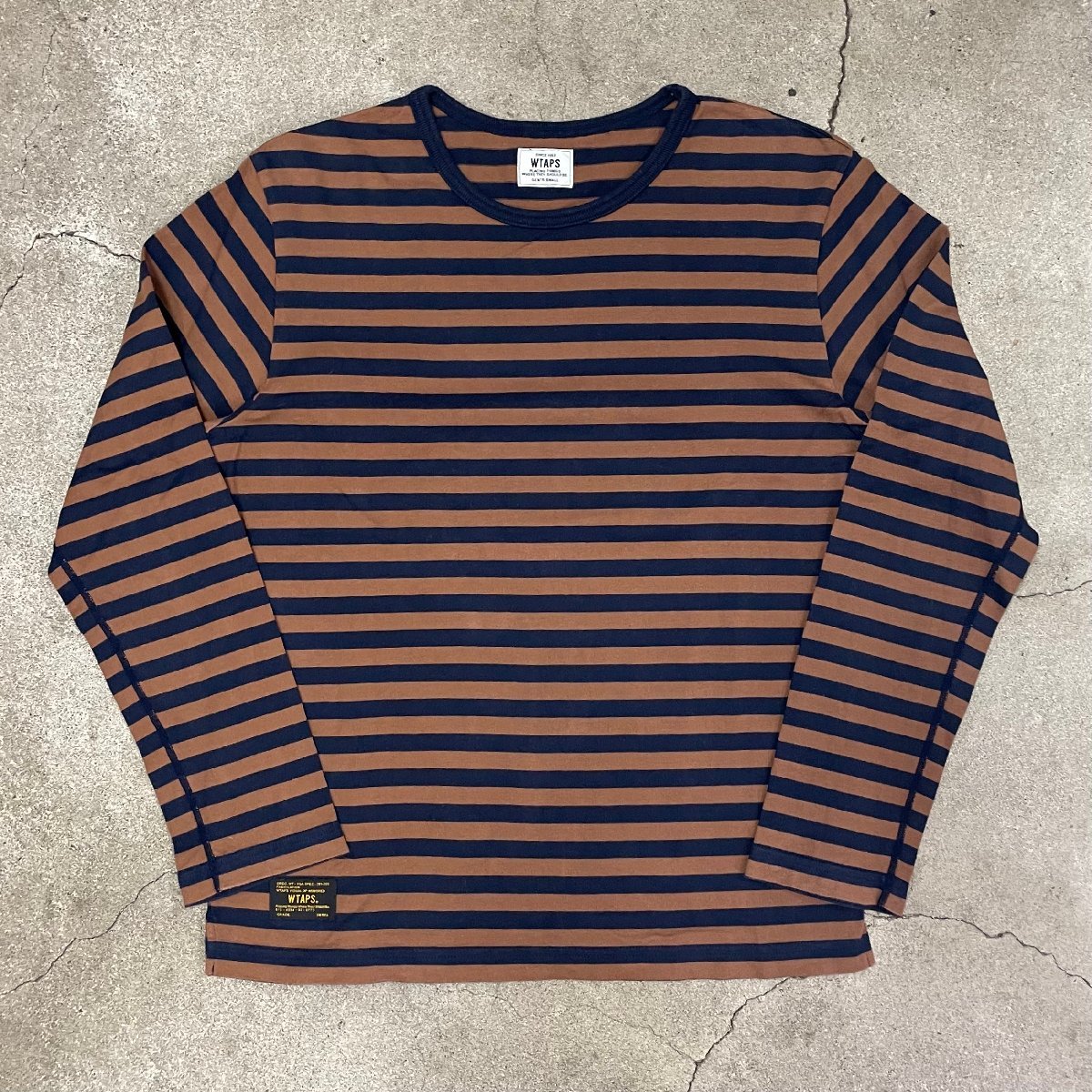 15ss WTAPS VASQUE LS S BROWN ダブルタップス ボーダー ロンT ブラウン_画像1