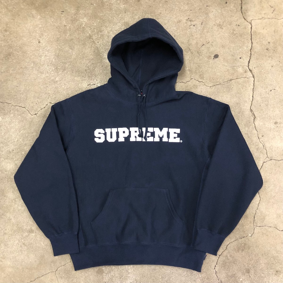 未使用品 Supreme Collegiate Hooded Sweatshirt Navy S シュプリーム カリージェト フーディー スウェットシャツ ネイビー_画像1