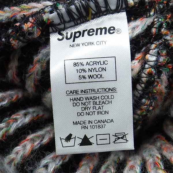 未使用品 Supreme Rainbow Knit Loose Gauge Beanie Black シュプリーム ビーニー ニットキャップ_画像4