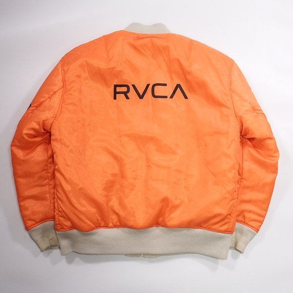 RVCA　リバーシブル　ボアジャケット L ルーカ ベージュ オレンジ_画像3
