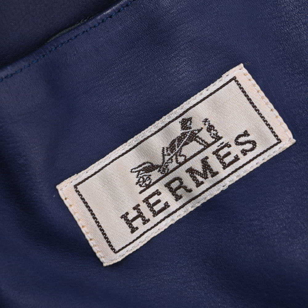 HERMES северный олень кожа замша кожаный жакет 46 темно-синий Hermes KL4BUHLA29