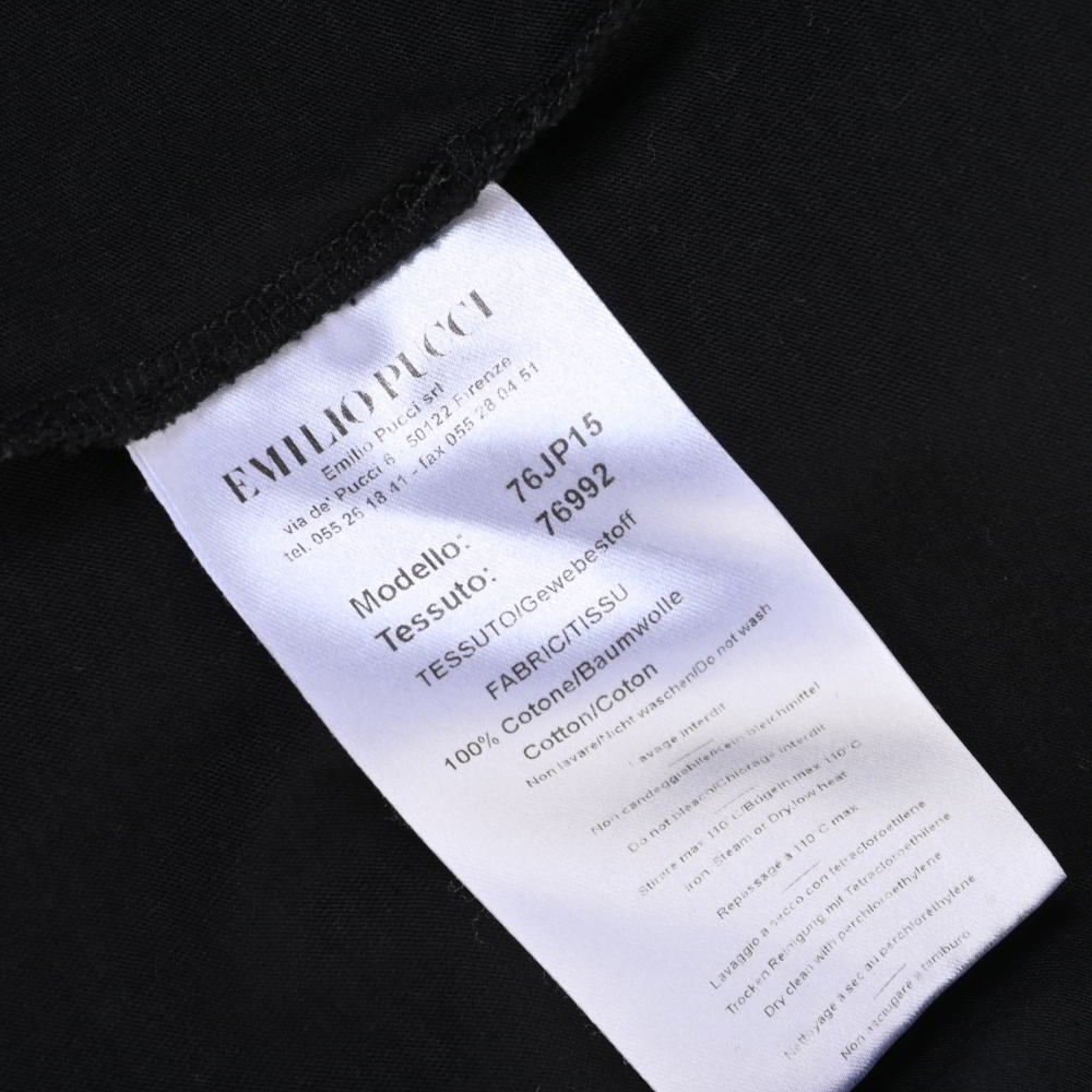 美品 EMILIO PUCCI ラメプリント コットン Tシャツ S ブラック エミリオプッチ KL4BULKH28_画像10