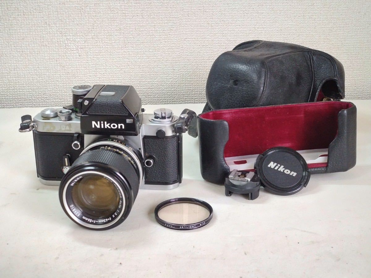 Nikon ニコン F2 フィルム一眼レフ レンズ Zoom-〜86mm フィルターKenko SKYLIGHT 52mm ケース付き ジャンク ※5_画像1