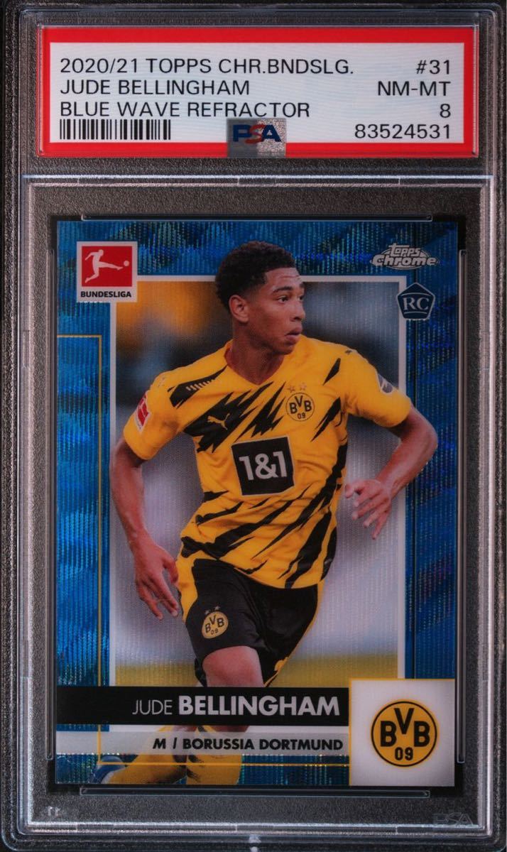 ◆PSA 8 NM-MT/鑑定品◆2020 Topps Chrome Bundesliga Blue Wave Refractor /150 【 Jude Bellingham ( ジュード・ベリンガム ) 】 RC_画像1