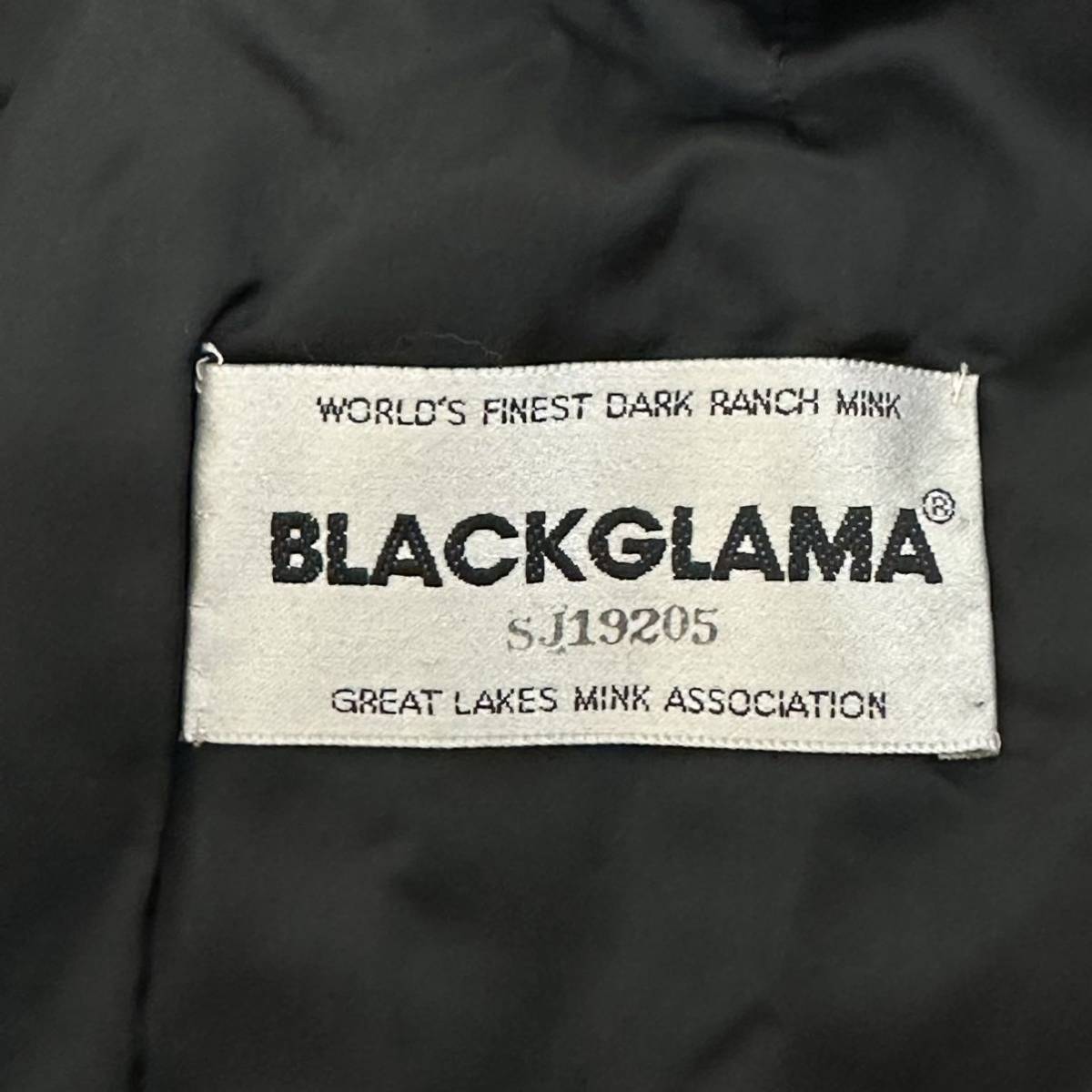 【貂商】h2480 BLACKGLAMA ブラックグラマミンク デザインコート ハーフコート セミロング ミンクコート 貂皮 mink身丈 約95cm_画像9