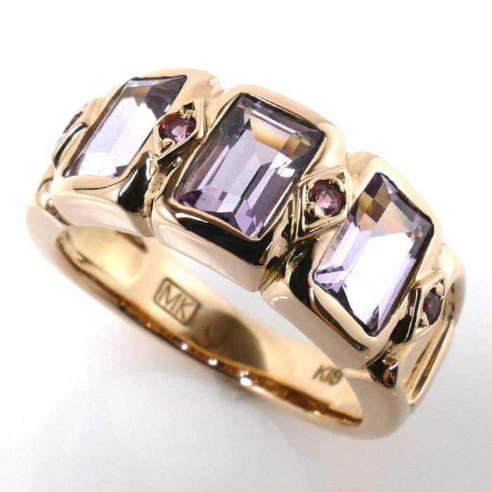 輝く高品質な アメジスト リング・指輪 ピンクゴールド K18PG ミッシェルクラン KLEIN MICHEL 11号 中古 レディース 6.0g アメジスト
