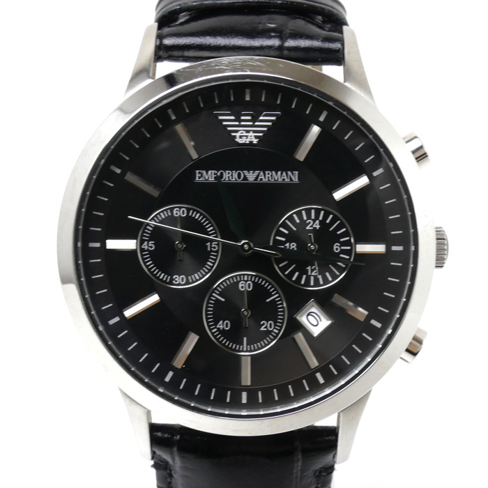 Emporio Armani エンポリオ・アルマーニ クロノグラフ 腕時計 電池式 AR-2447 メンズ 中古