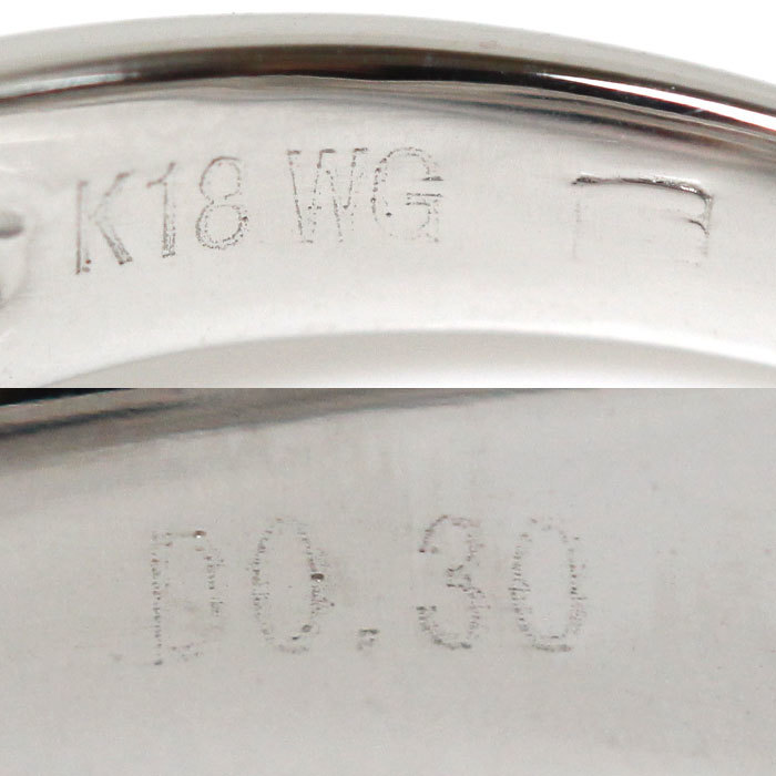 K18WG ホワイトゴールド フラワーモチーフ リング・指輪 ダイヤモンド0.30ct 12.5号 3.7g レディース 中古 美品_画像5