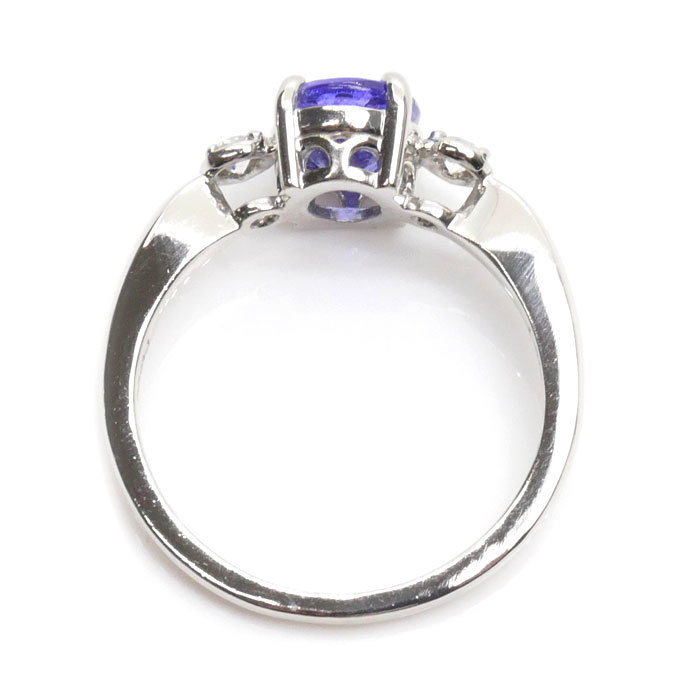 Pt900 platinum ring * ring tanzanite 1.27ct diamond 0.10ct 11 number 4.2g lady's used 