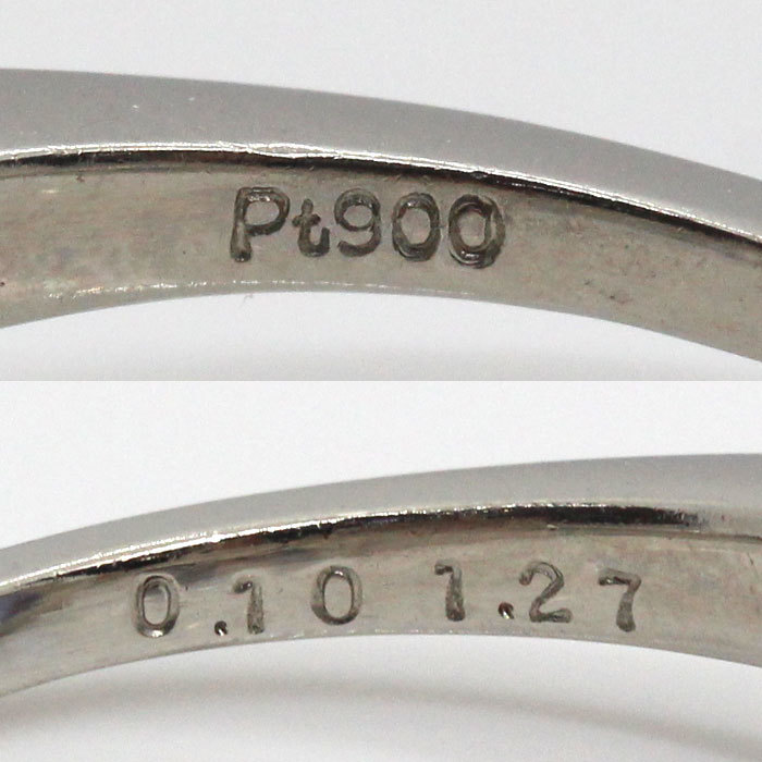 Pt900 platinum ring * ring tanzanite 1.27ct diamond 0.10ct 11 number 4.2g lady's used 