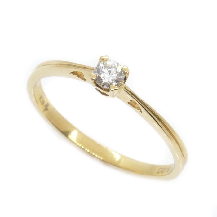 Ponte Vecchio Ponte Vecchio K18YG yellow gold ring * ring diamond 0.10ct 11 number 1.4g lady's used 