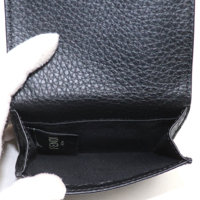 FENDI フェンディ FFロゴ 三つ折り財布 ブラック 7M0280 AG0L レディース 中古 美品_画像5