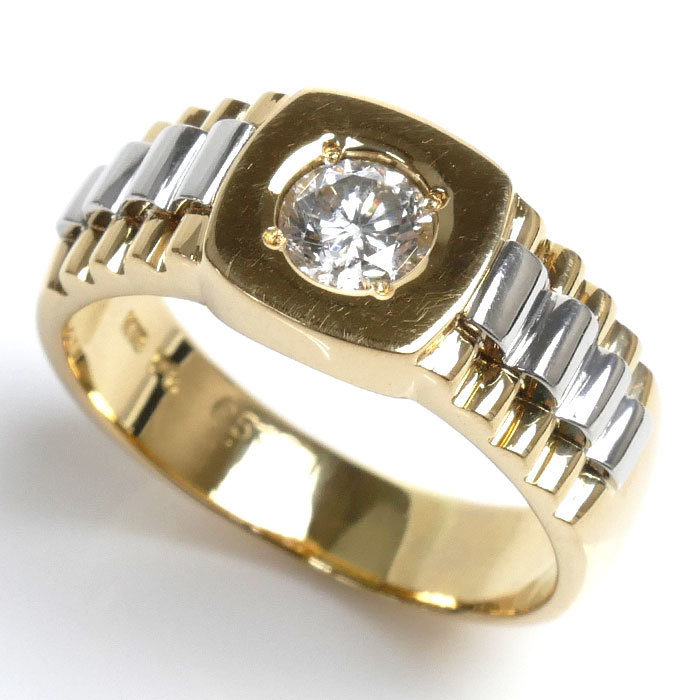 全ての 19号 ダイヤモンド0.512ct リング・指輪 K18YG/Pt 8.8g 中古 メンズ ゴールド