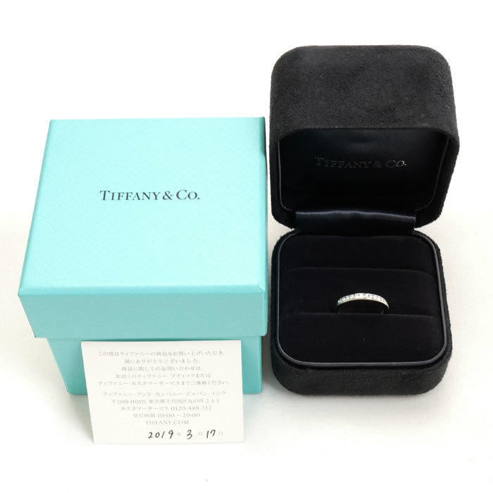 TIFFANY&Co. ティファニー Pt950プラチナ ハーフサークル リング・指輪 ダイヤモンド 6号 2.7g レディース 中古 美品_画像8