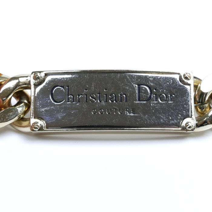 Christian Dior クリスチャンディオール 真鍮 COUTURE チェーンリンク ネックレス N2064HOMMT D012 165.0g 40～47cm メンズ 中古_画像2