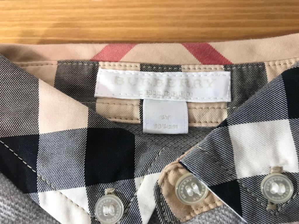 ●2-185 BURBERRY バーバリー トップス 長袖 半袖 シャツ ポロシャツ 子ども サイズ 98 104 100 ブルー グレー 男の子_画像9