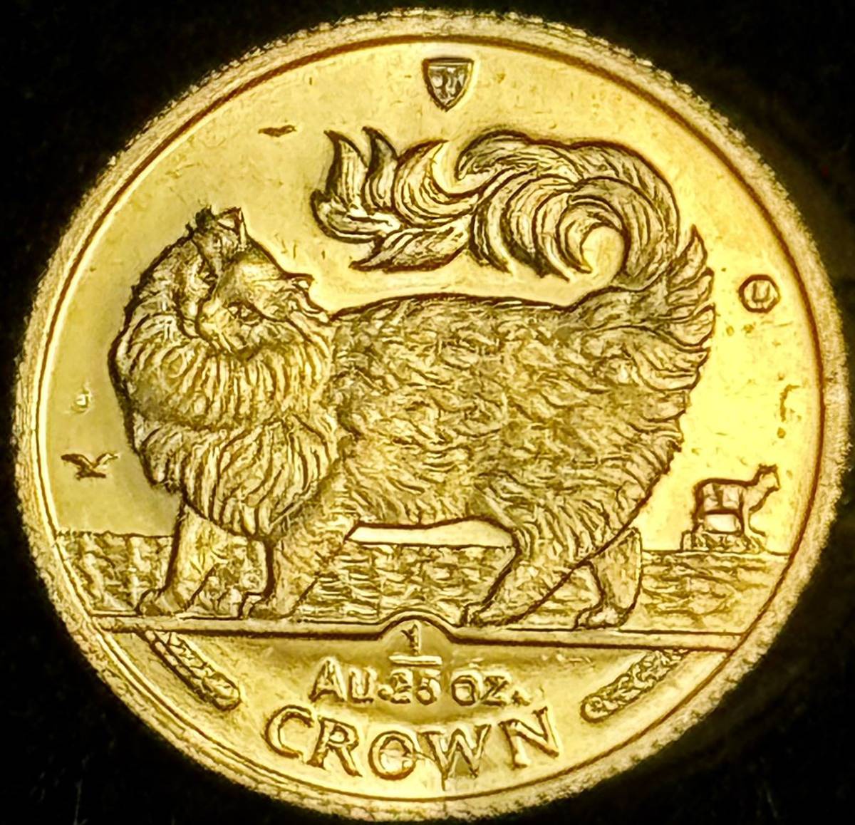 【英領マン島金貨】(1993年銘 1.2g純金 直径14mm プルーフ）_画像1