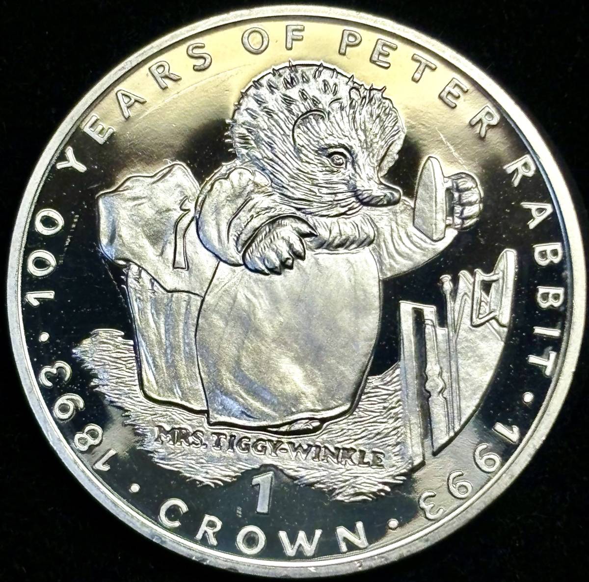 【英領ジブラルタル大型銀貨】(1993年銘 28.5g 直径38mm プルーフ)_画像1