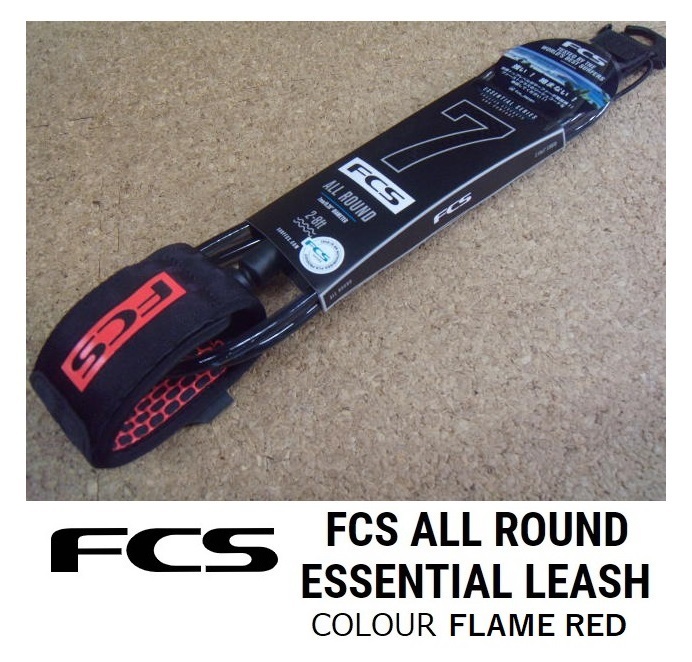 送料無料（一部除く） FCS ALL ROUND Leash 7ft　FLAME RED_画像1