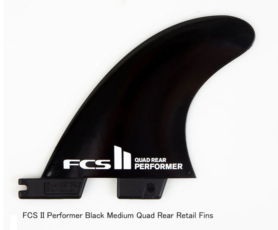 送料無料▲FCS II Performer Black Medium Quad Rear Retail Fins 新品_画像2