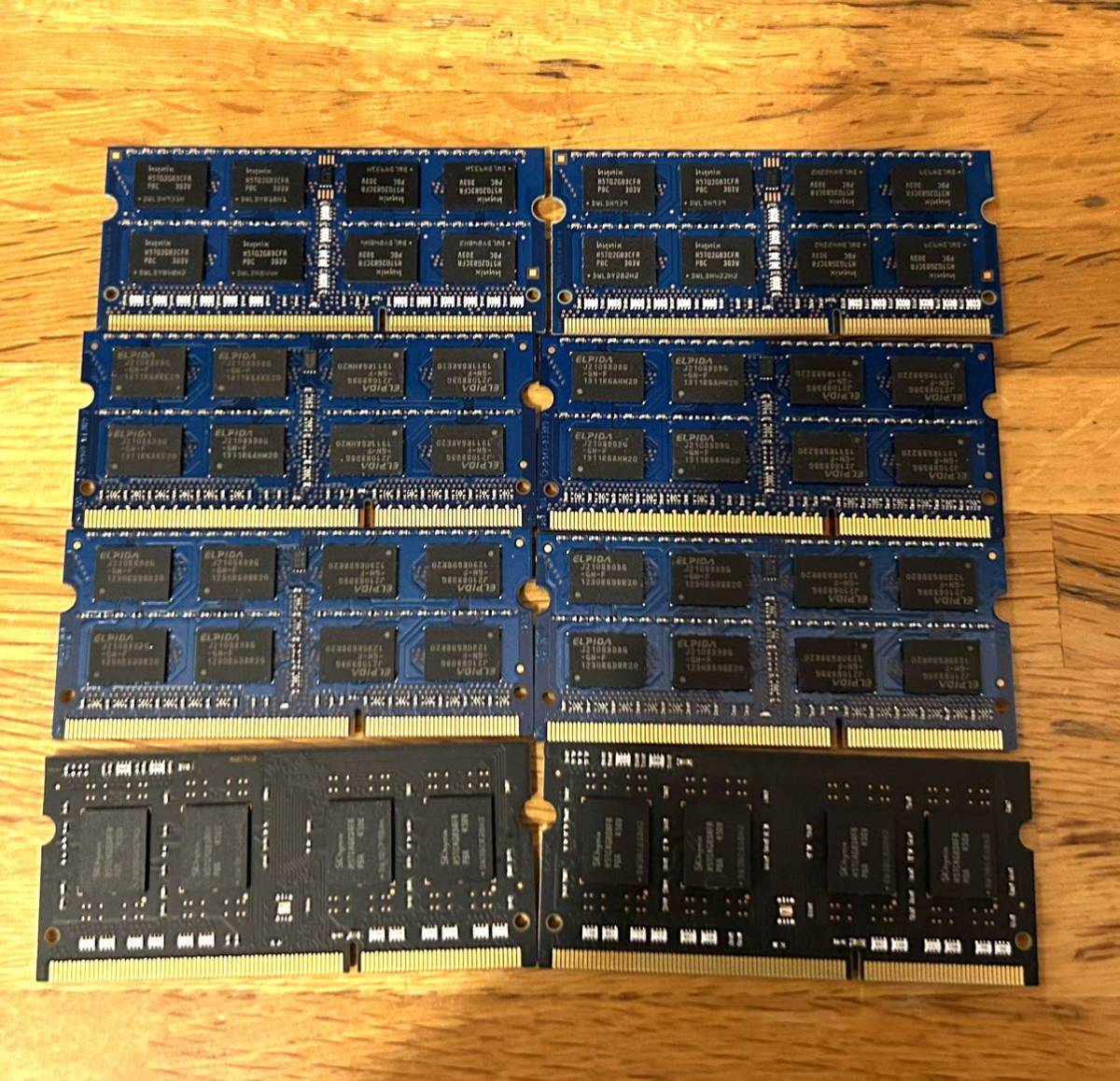 お得な8枚セット SK hynix 、hynix、ELPDIA 製 PC3(PC3L)-12800S 4GB ノートPC用メモリ DDR3 ⑤_画像2