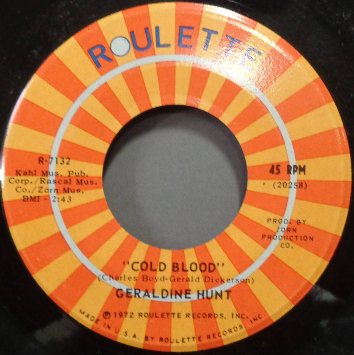 【SOUL 45】GERALDINE HUNT - COLD BLOOD / JUST BELIEVE IN ME (s240213030) _画像1