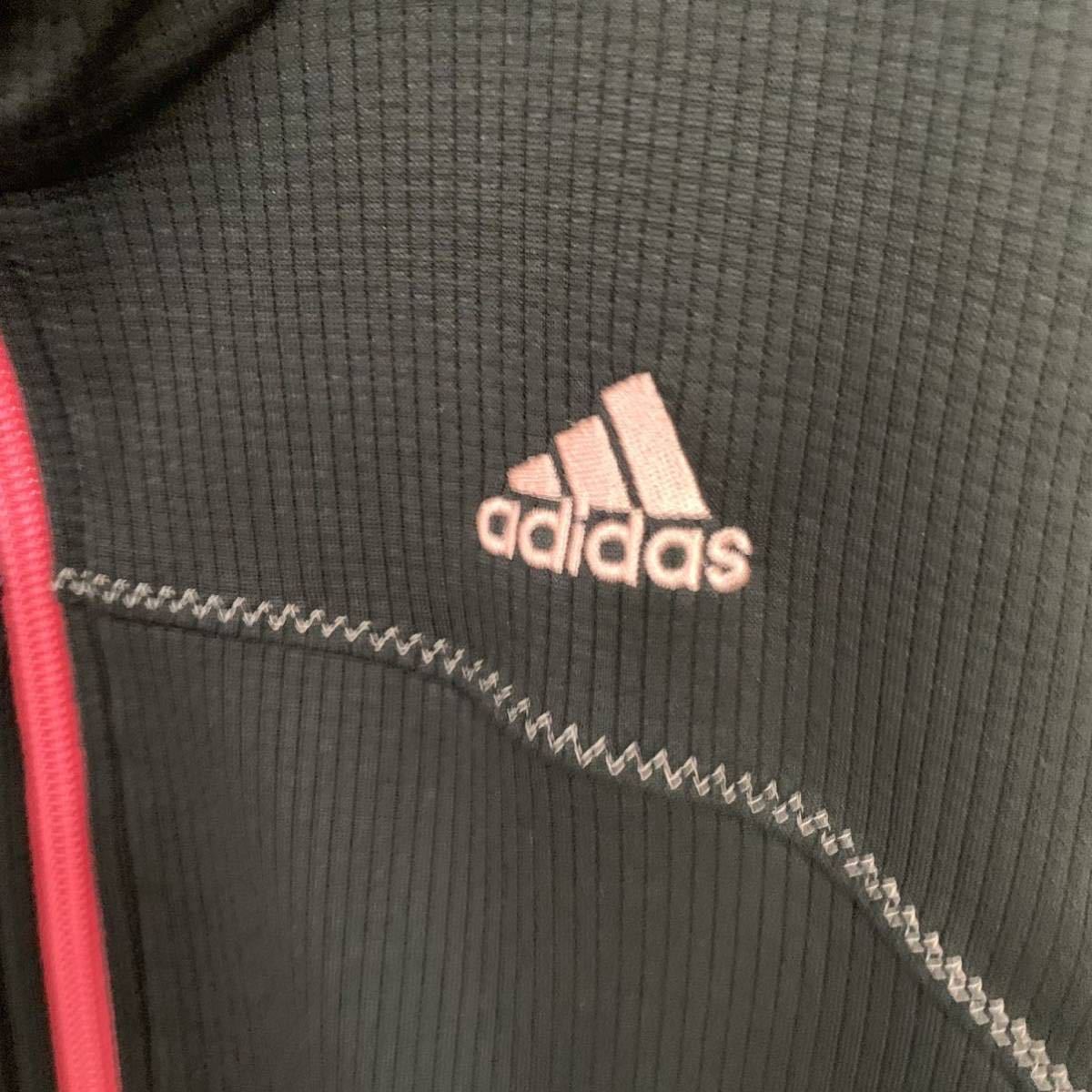 [USED]adidas Adidas long sleeve jersey jersey lady's M size black black sport training wear practice put on 