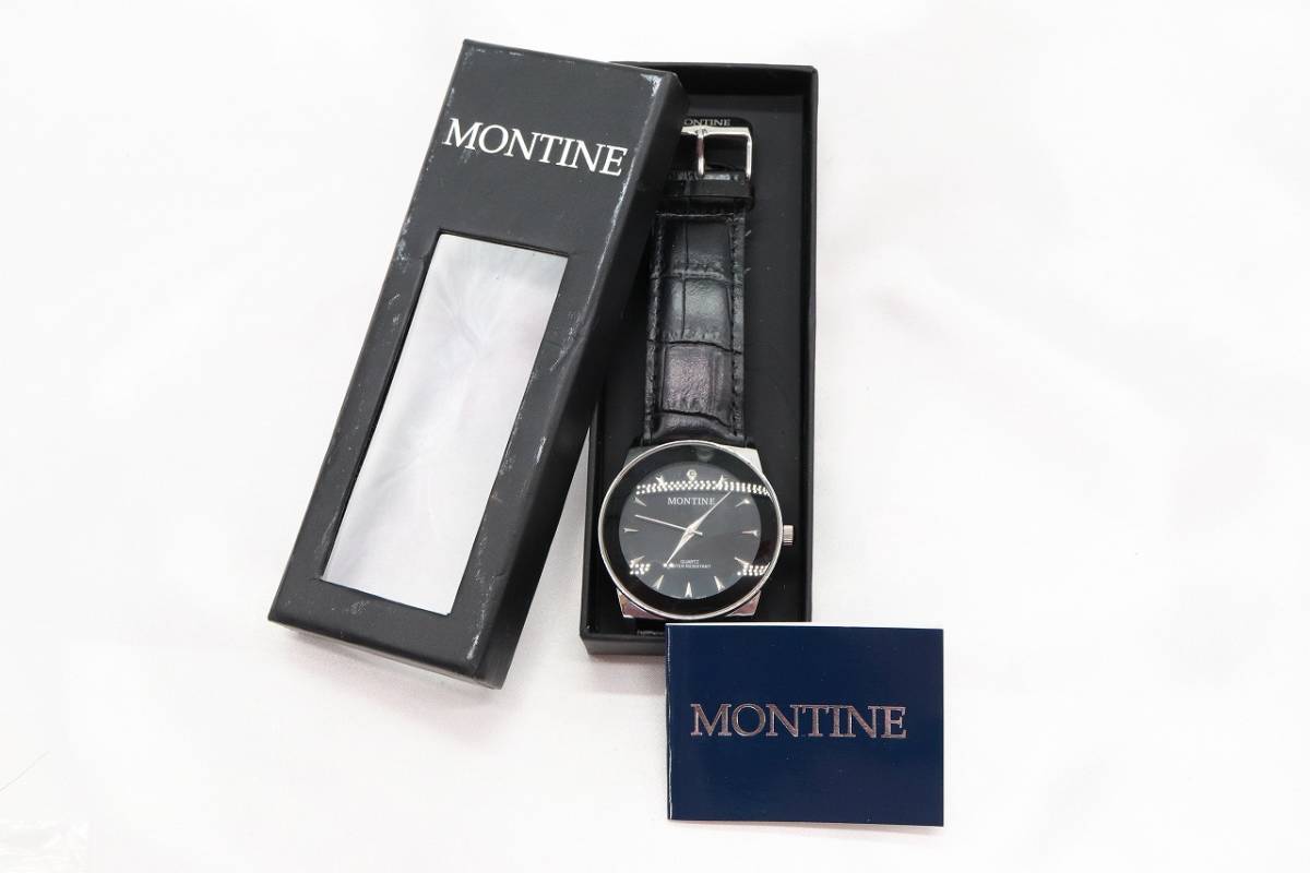 【W125-4】動作品 電池交換済 MONTINE モンテイン 腕時計 ケース箱付き メンズ【送料全国一律185円】_画像1