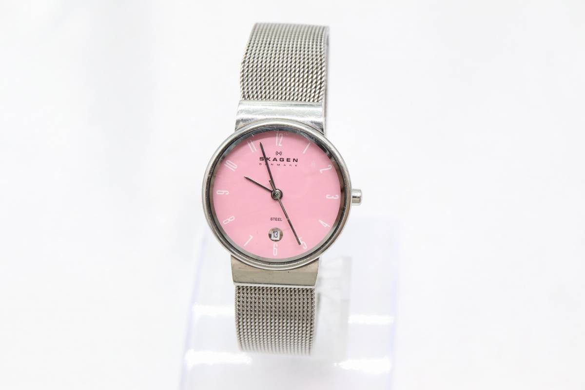 【W126-114】★やや難あり★動作品 電池交換済 SKAGEN スカーゲン 2011 Cherry Blossom Limited Edition 腕時計 レディース_画像2