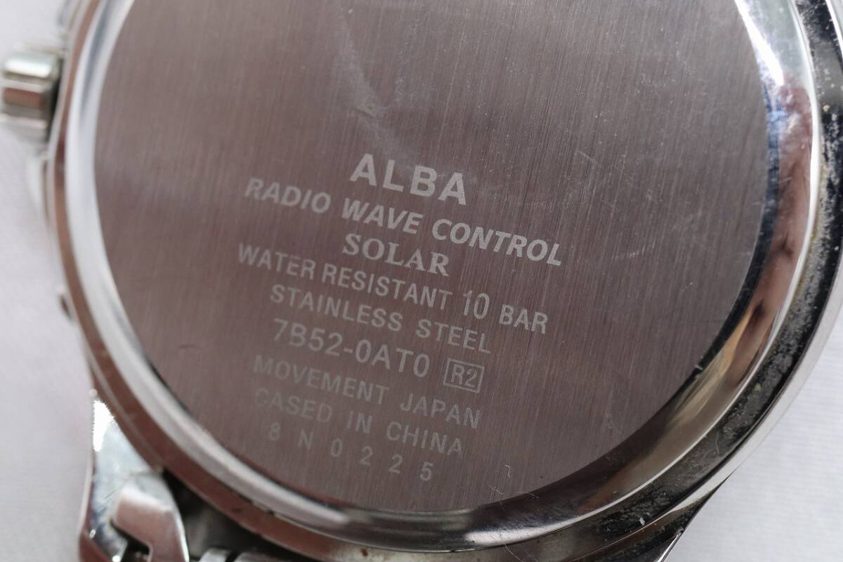 【W126-227】動作品 SEIKO ALBA セイコー アルバ ソーラー 腕時計 7B52-0AT0 メンズ【送料全国一律460円】_画像8