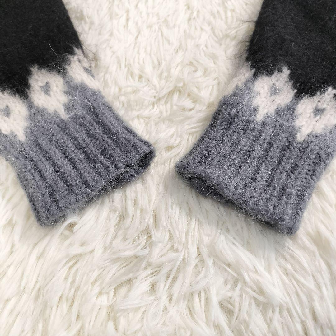 美品 batonar バトナー ニット セーター プルオーバー ノルディック モヘヤ モヘア mohair アルパカ alpaca 毛 ウール wool 1_画像4