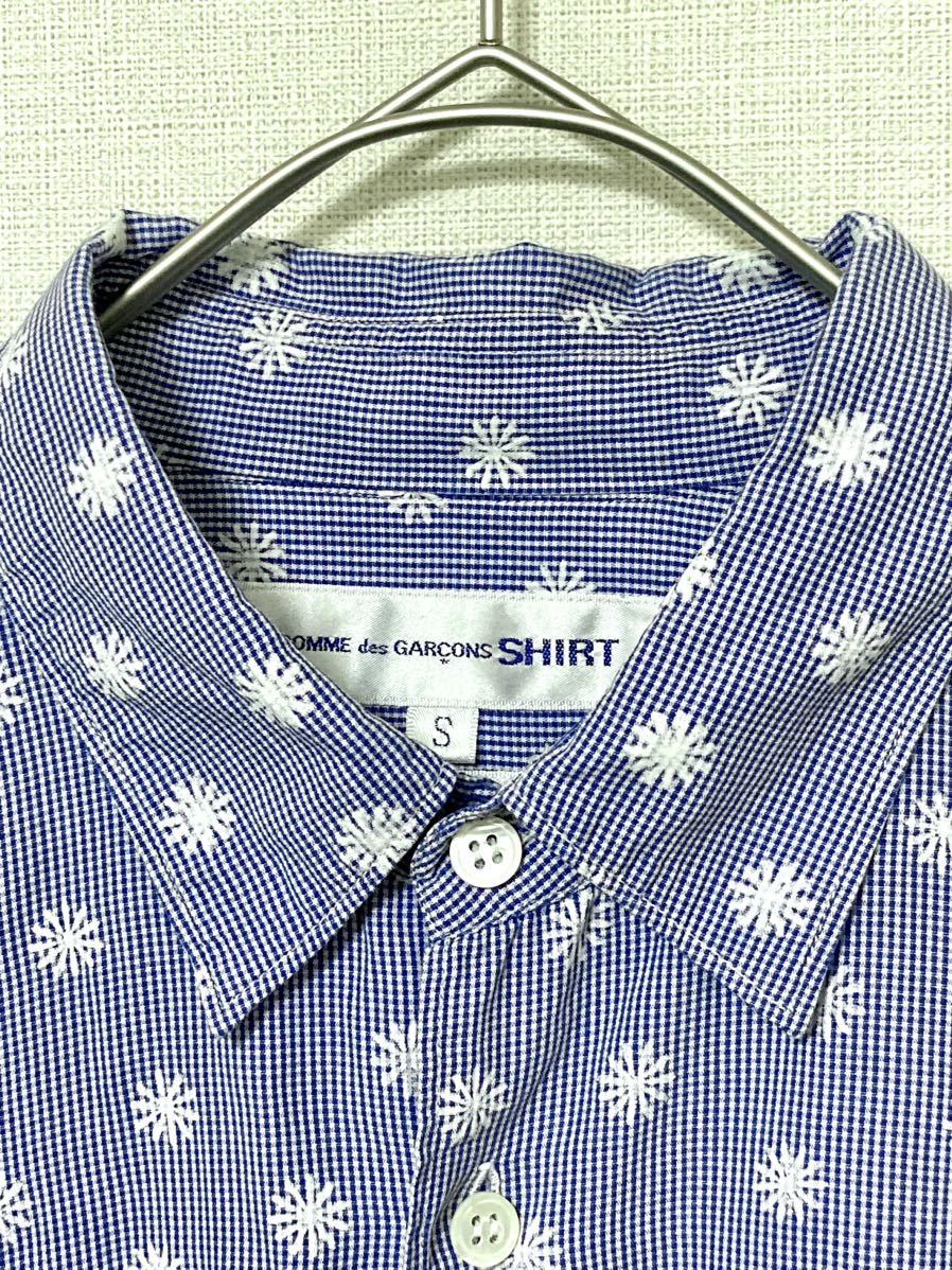 コムデギャルソン　COMME des GARCONS SHIRTシャツ　メンズ　半袖　チェック　花柄　総柄　プリント　トップス　幾何柄　カジュアル