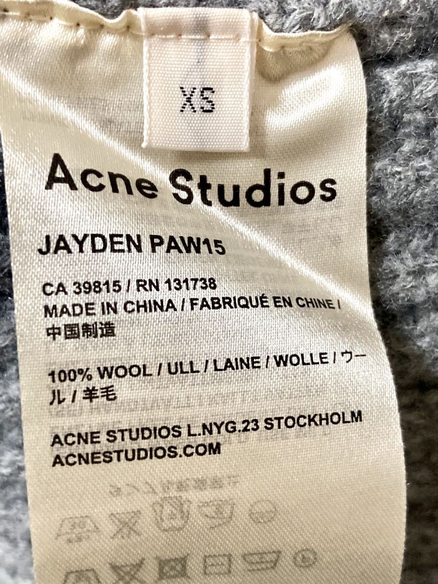 アクネ　ストゥディオズ　acne studios レディース　ハイネック　ニット　セーター　ウール　プルオーバー　グレー 長袖