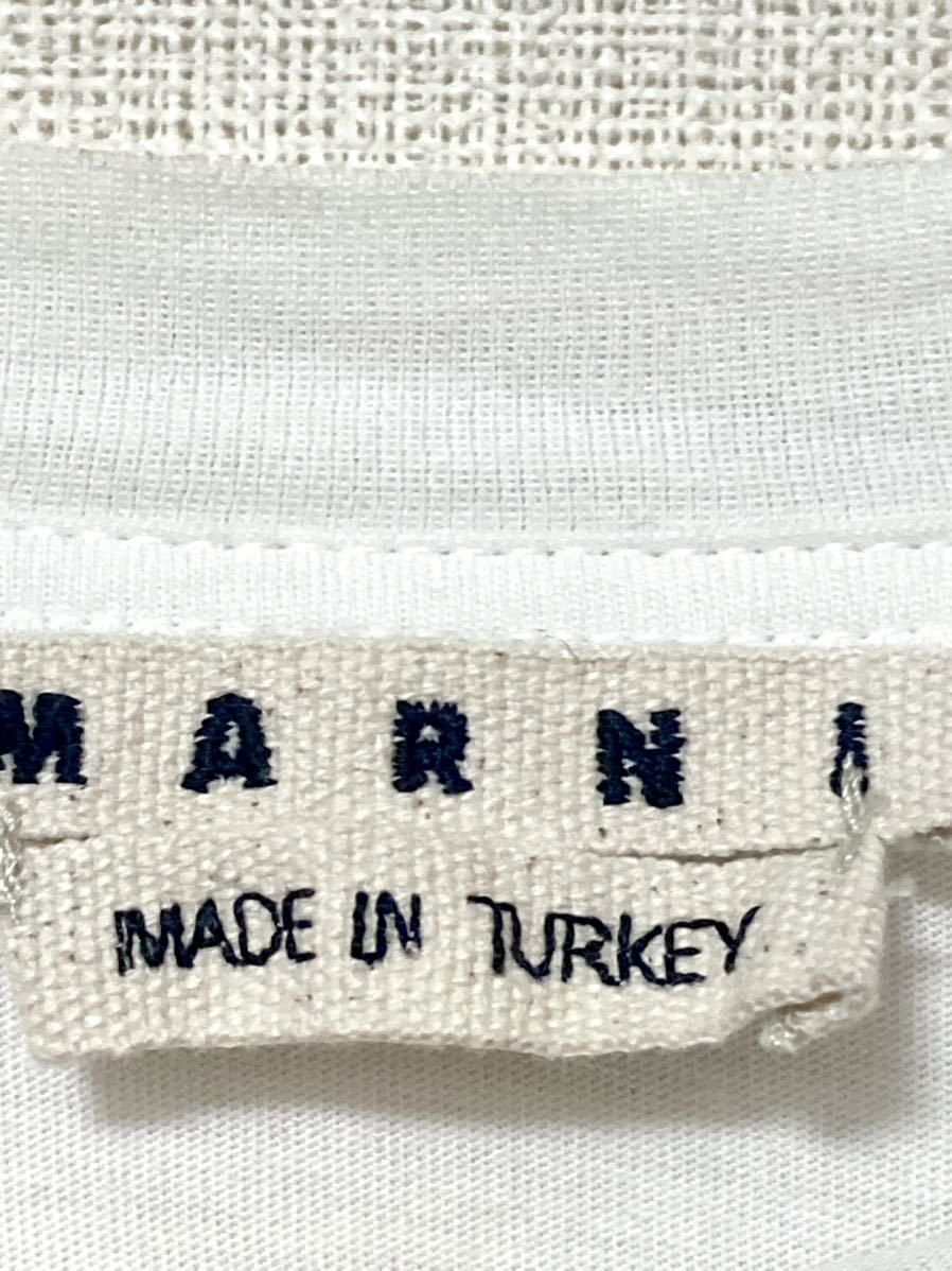 マルニ　marni ロゴプリント　ロングスリーブ　tシャツ 長袖　メンズ　トップス　44 ロンTクルーネック カットソー ホワイト