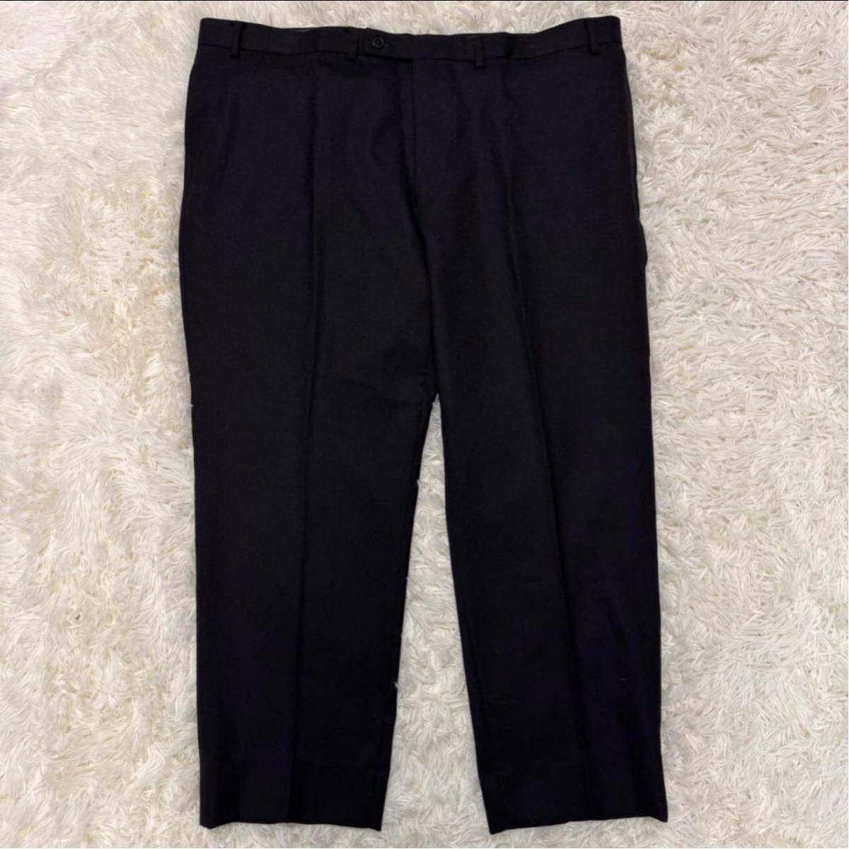 2401103 2XL/美品●カルバンクライン Calvin Klein シングルスーツ セットアップ 2B テーラードジャケット 50R/45Rブラック_画像7