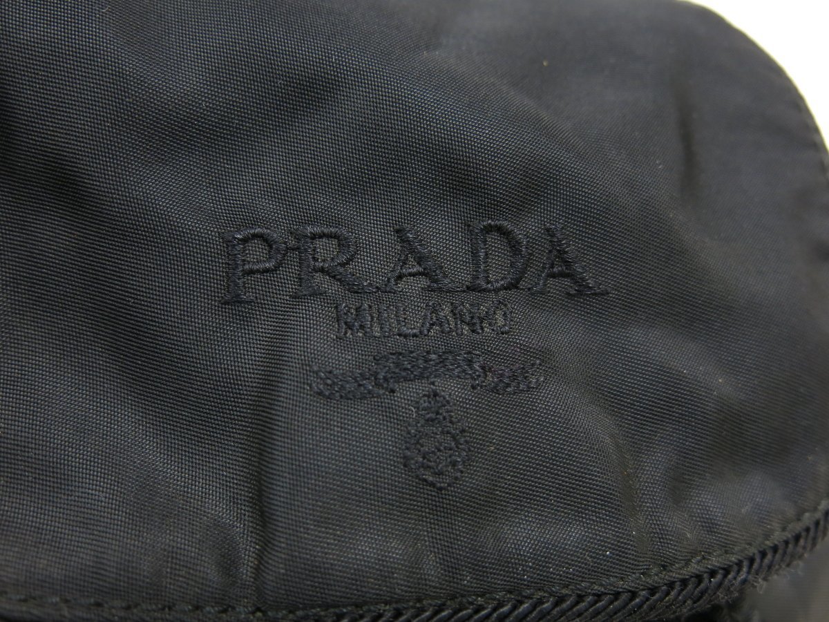 美品◆PRADA プラダ◆ロゴ刺繍◆ナイロン◆ミニ バッグ リュック サック バックパック◆ブラック SV金具◆イタリア製◆ヴィンテージ◆A3992_画像7