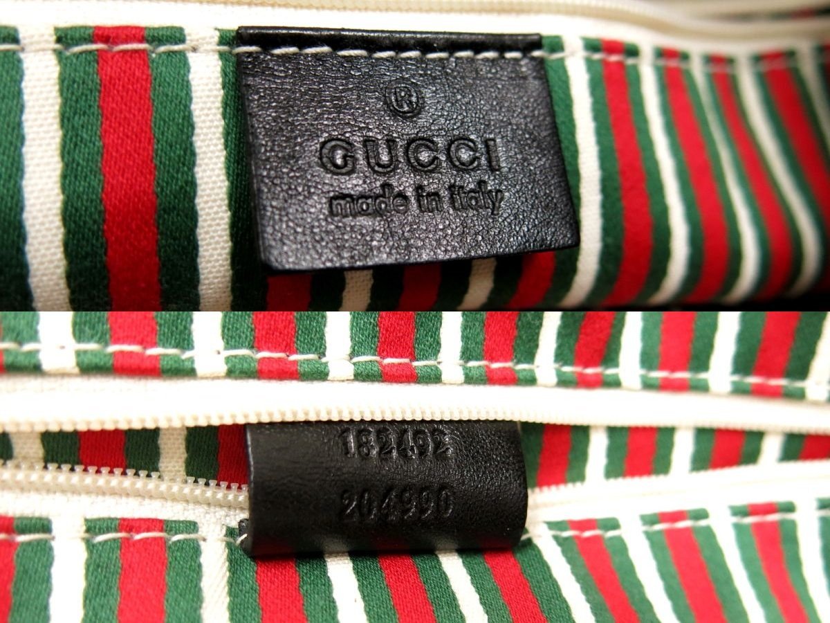 ●超美品●GUCCI グッチ●ニューブリット●カーフ レザー 本革●トート バッグ●黒●G金具●イタリア製●腕掛け●B5 書類 かばん●Js44641_画像9