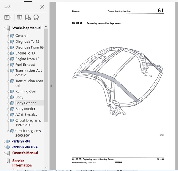 ポルシェ ボクスター 986 ワークショップマニュアル Ver2 整備書 配線図 ボディー修理 パーツリスト オーナーズマニュアル 他 修理書の画像4