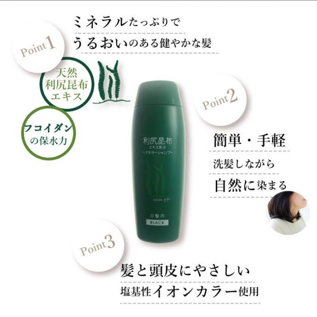 ブラック　利尻昆布白髪用ヘアカラーシャンプー&トリートメント