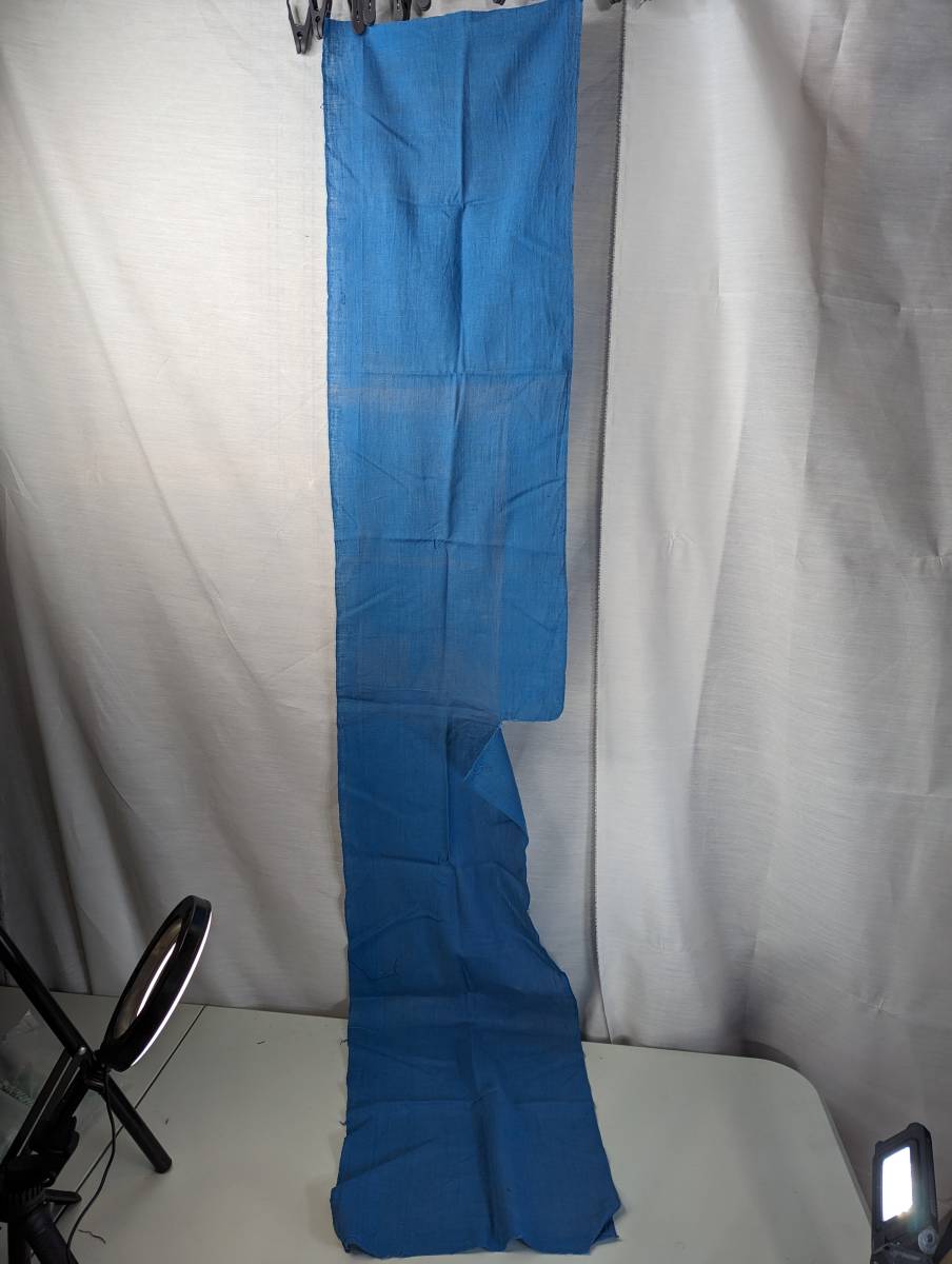 古布 木綿藍染  縦長約182ｃｍ×横幅約34cmの画像1