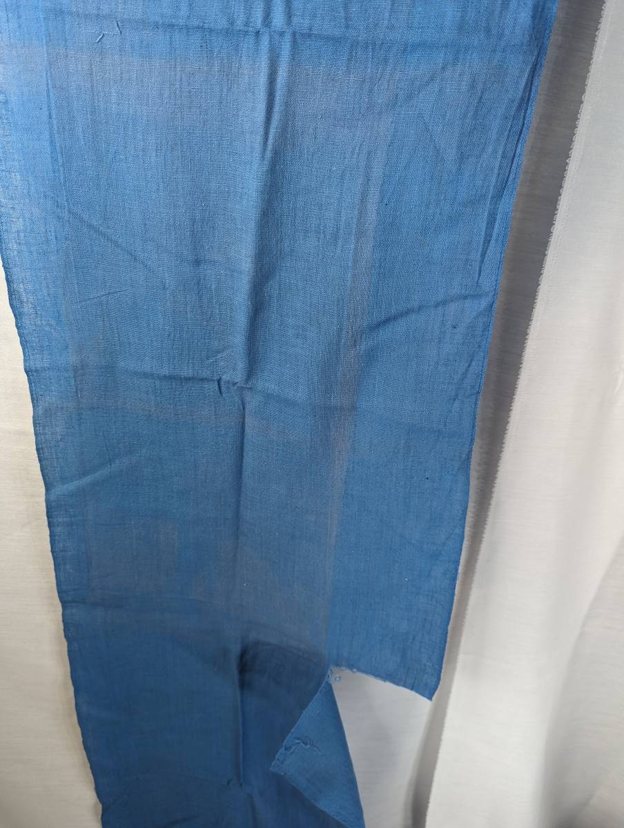 古布 木綿藍染  縦長約182ｃｍ×横幅約34cmの画像3